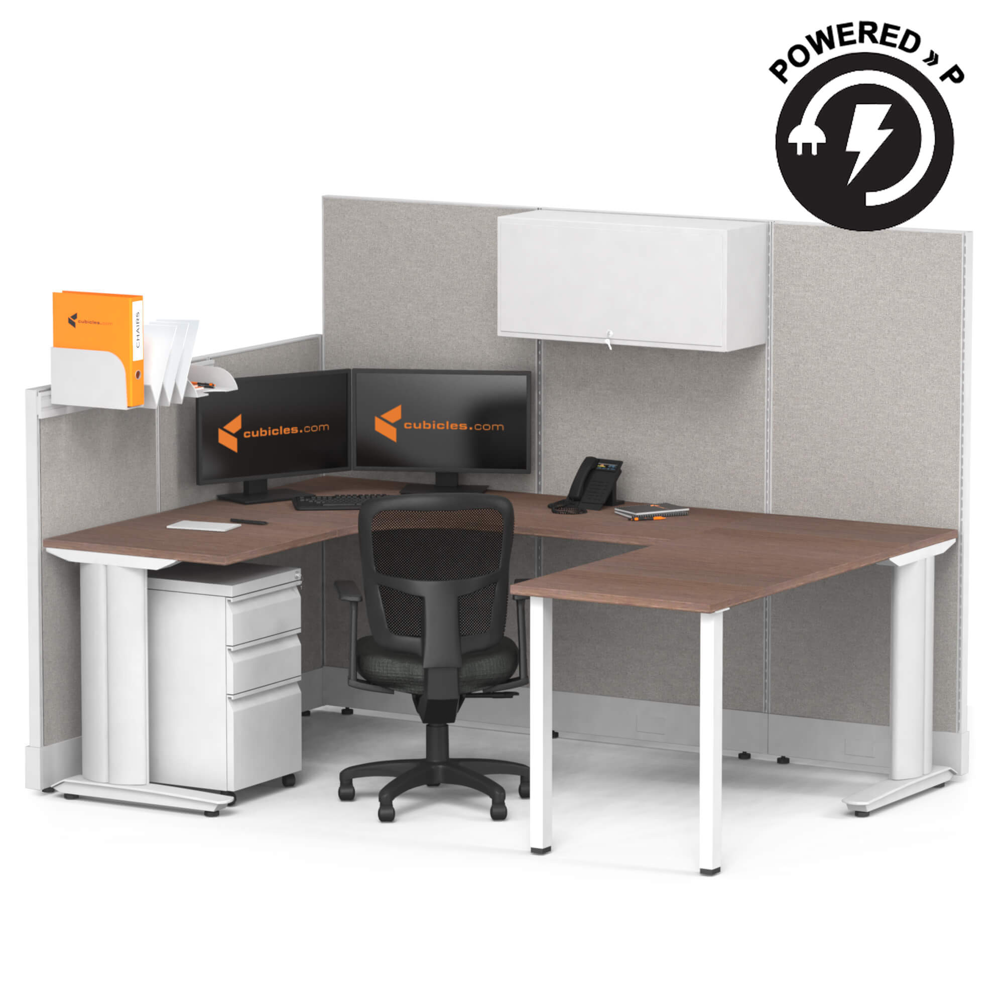 Office Cubicles Powered Cubicle Desk U Shaped With Storage Pack Powered