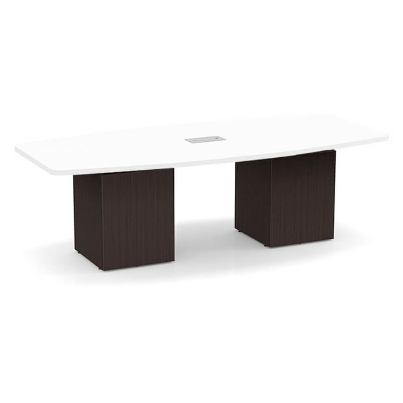Boat shape white top espresso base