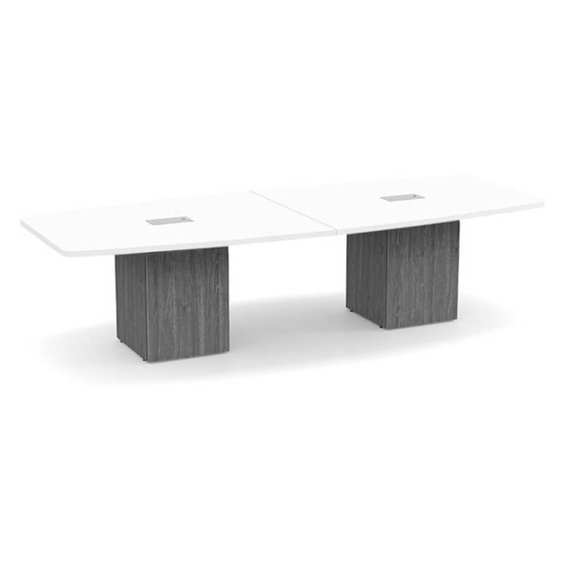 Boat shape white top gray base 1