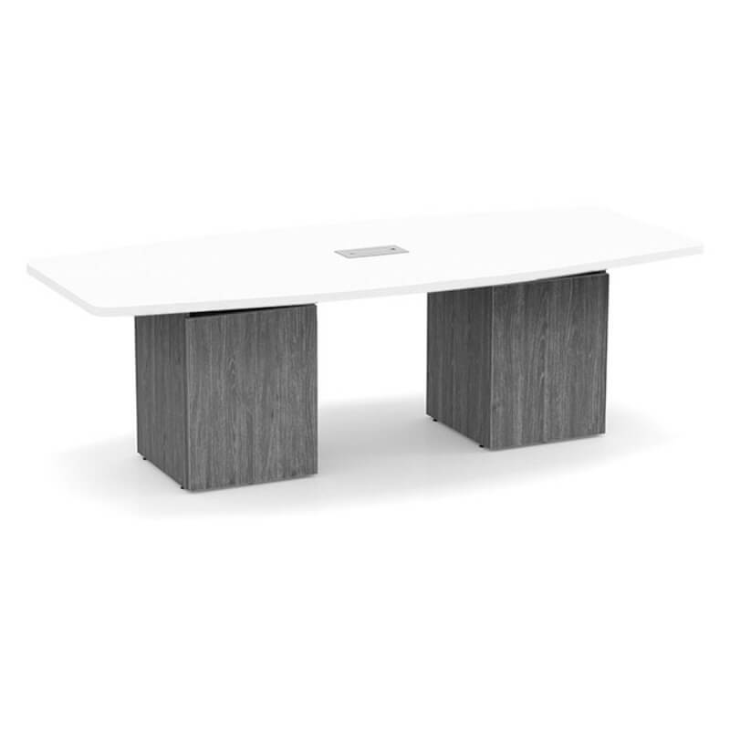 Boat shape white top gray base