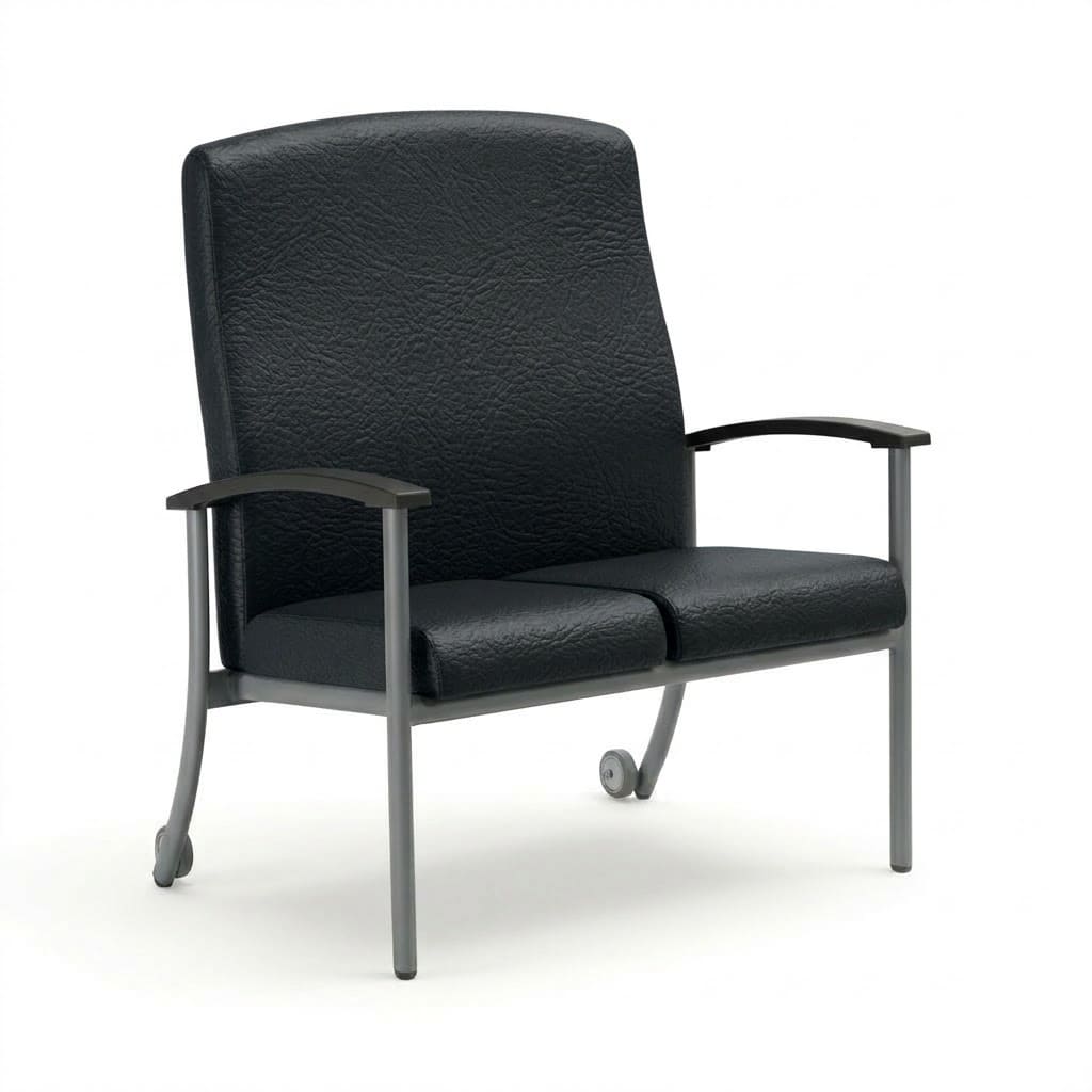 Chair with wheels high back black