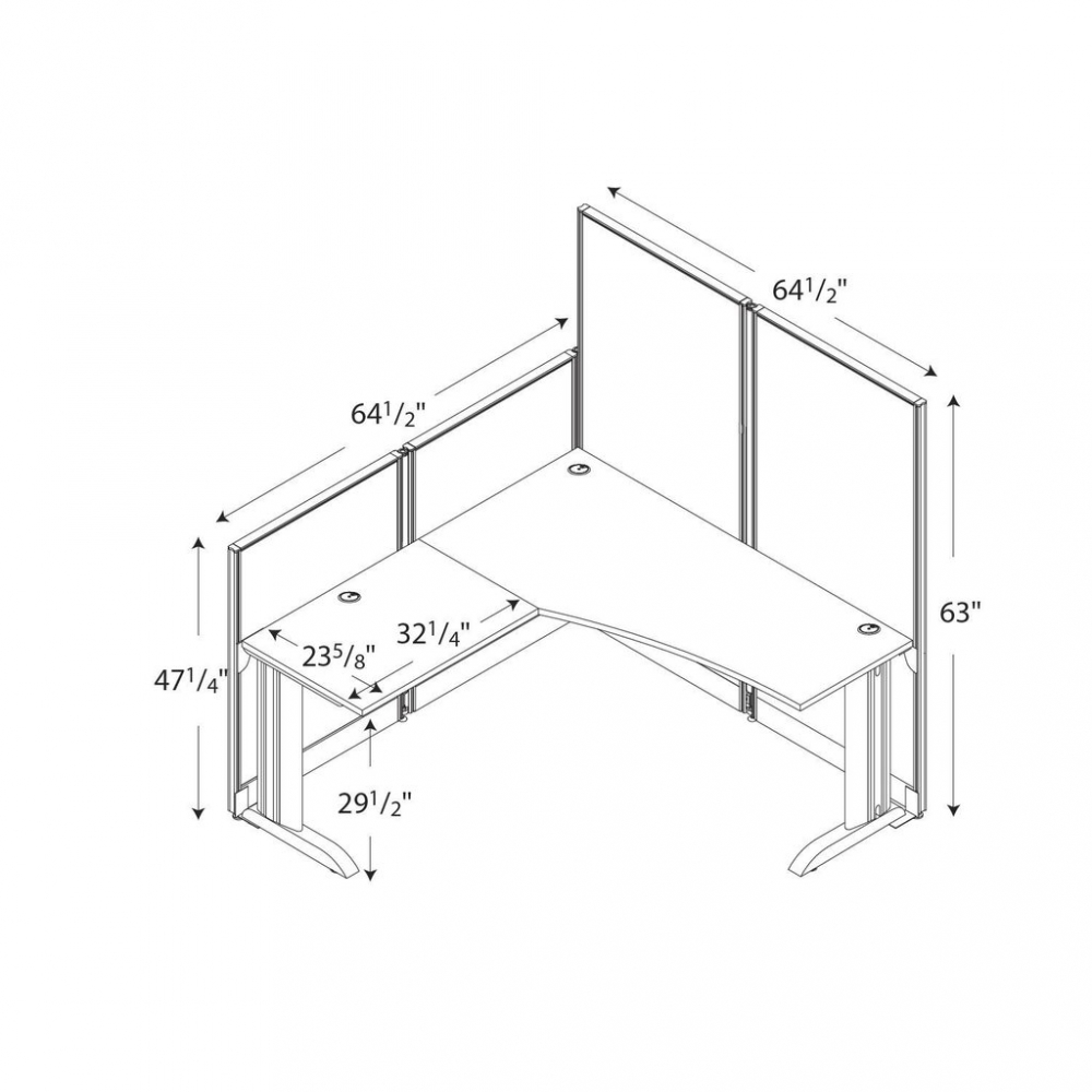 L shaped cubicle workstation with storage dimensions