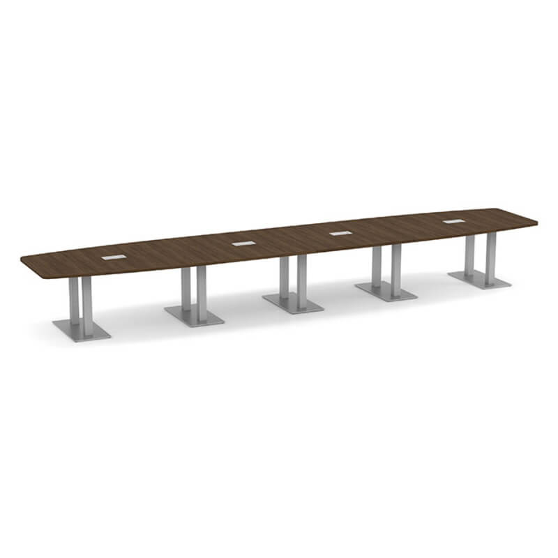 Nexus boat shape metal base modern walnut 6