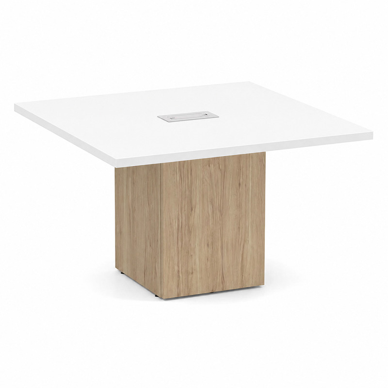 Square Table White Top Aspen Base 1