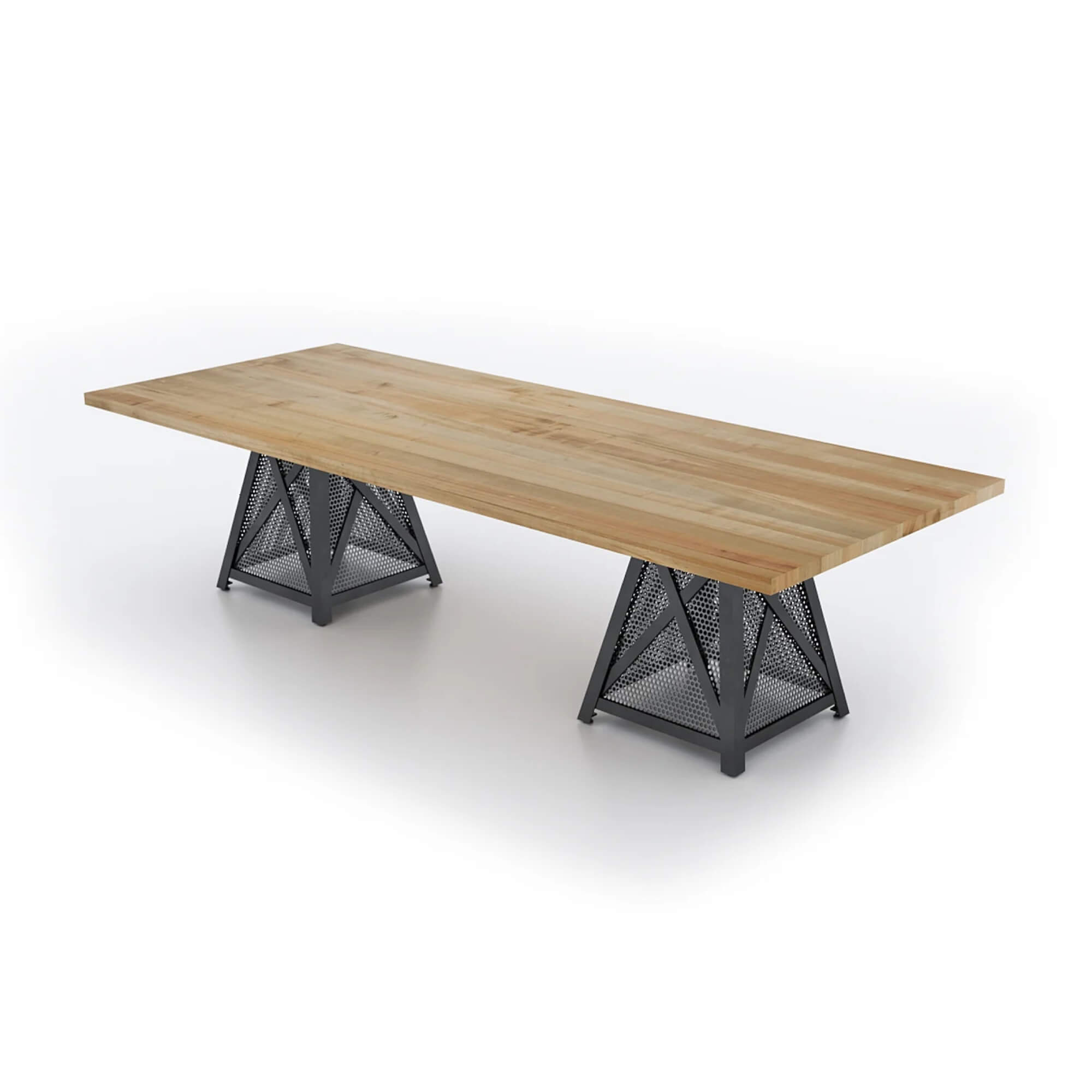 Conference room tables conference table id3 industrial conference table natural angle view