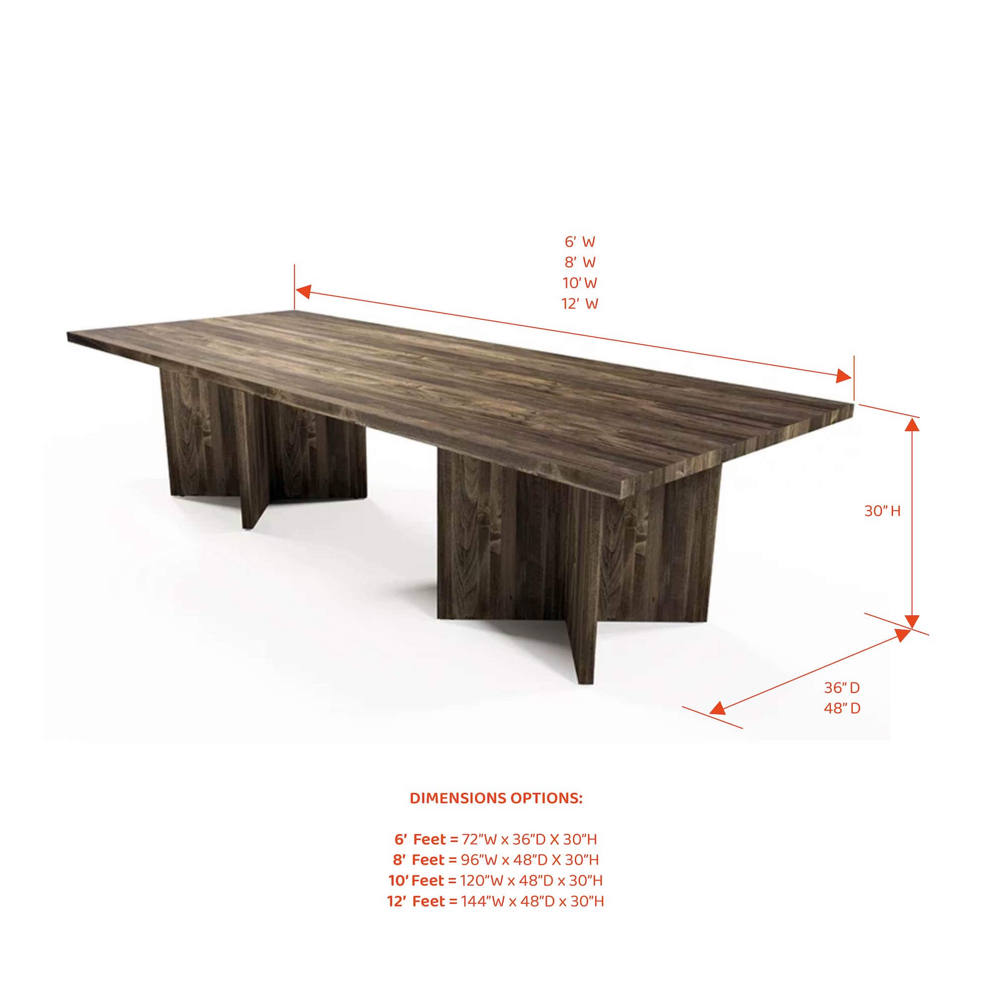 Conference room tables conference table id5 industrial conference table angle view measures