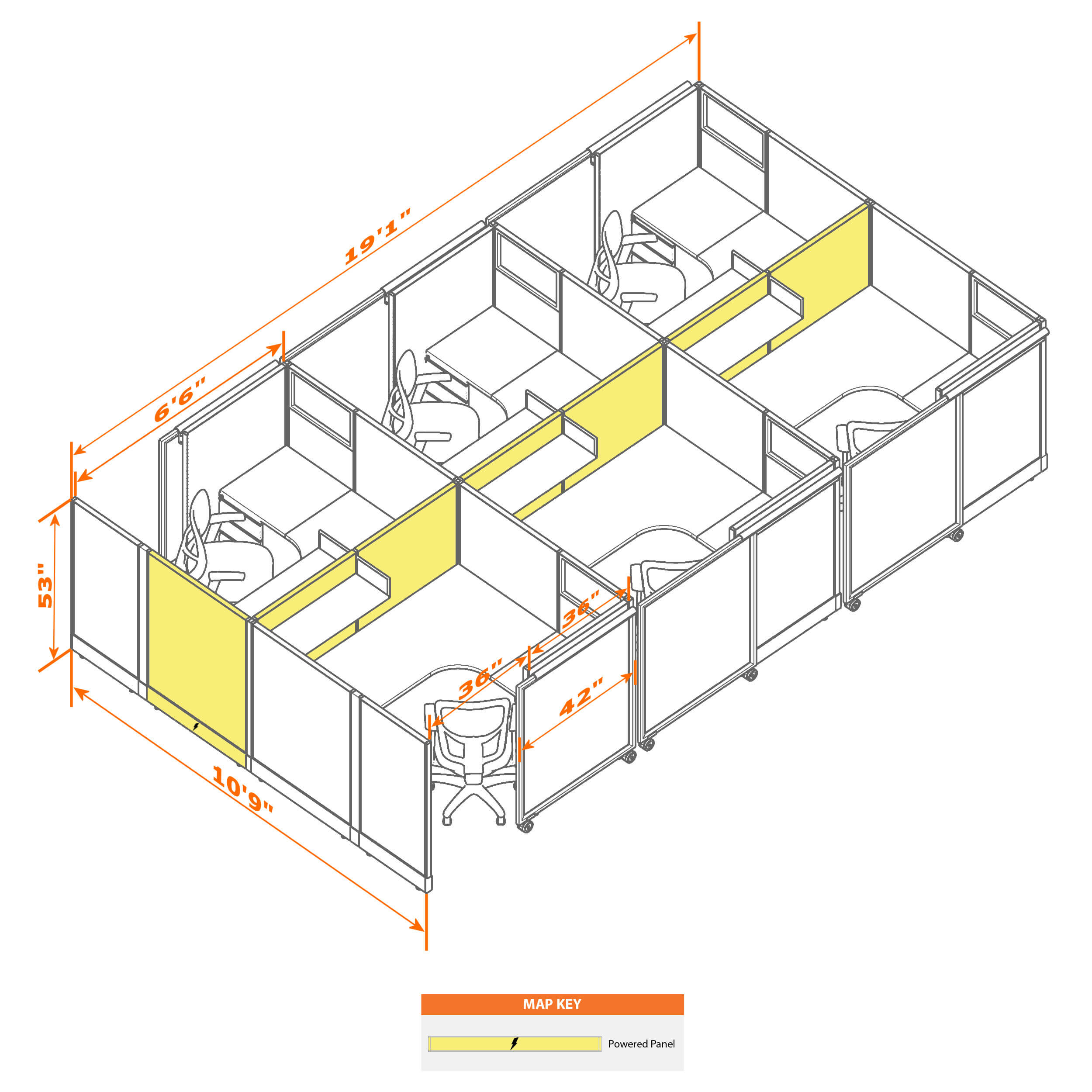 Cubicle with door 56 6c