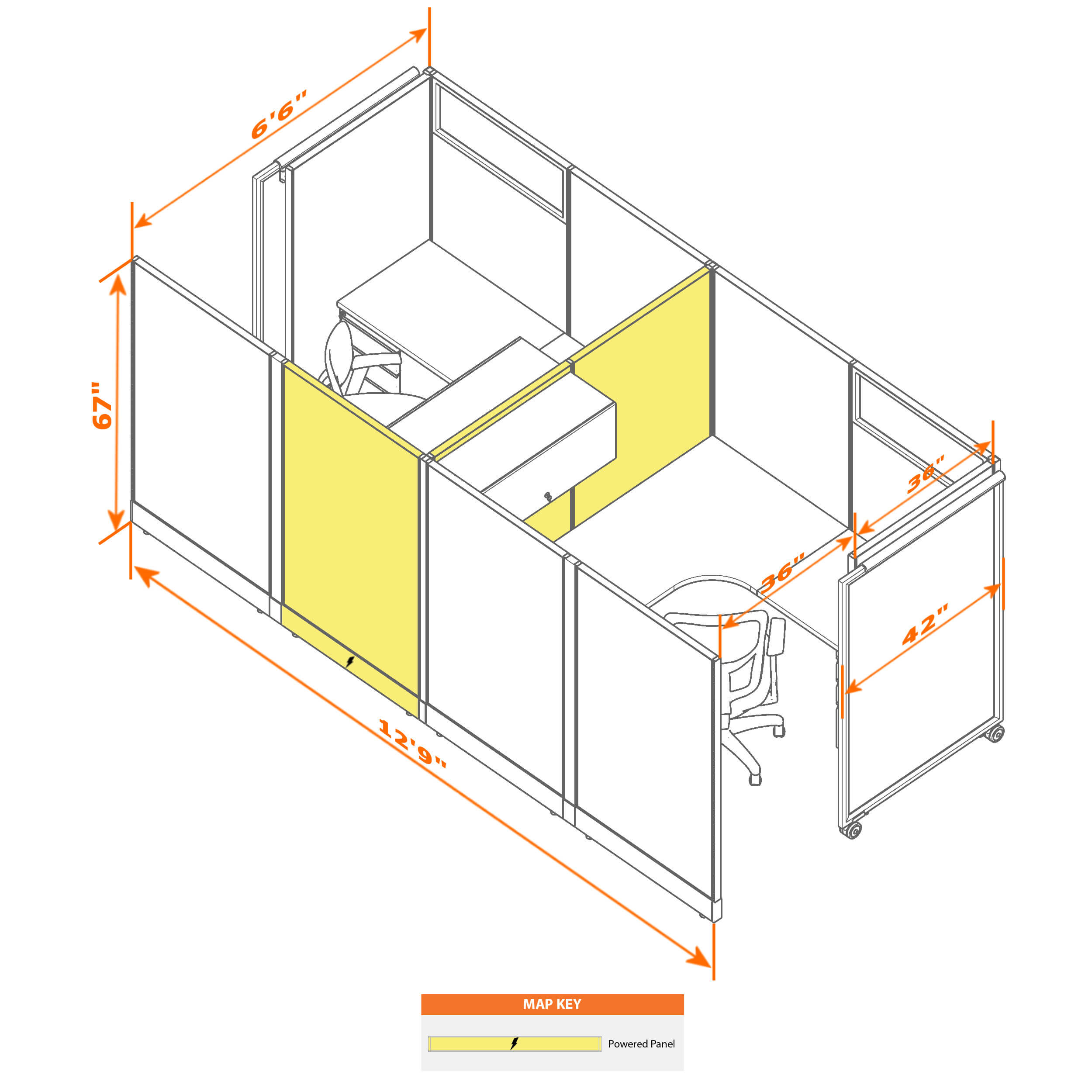 Cubicle with door 66 2c