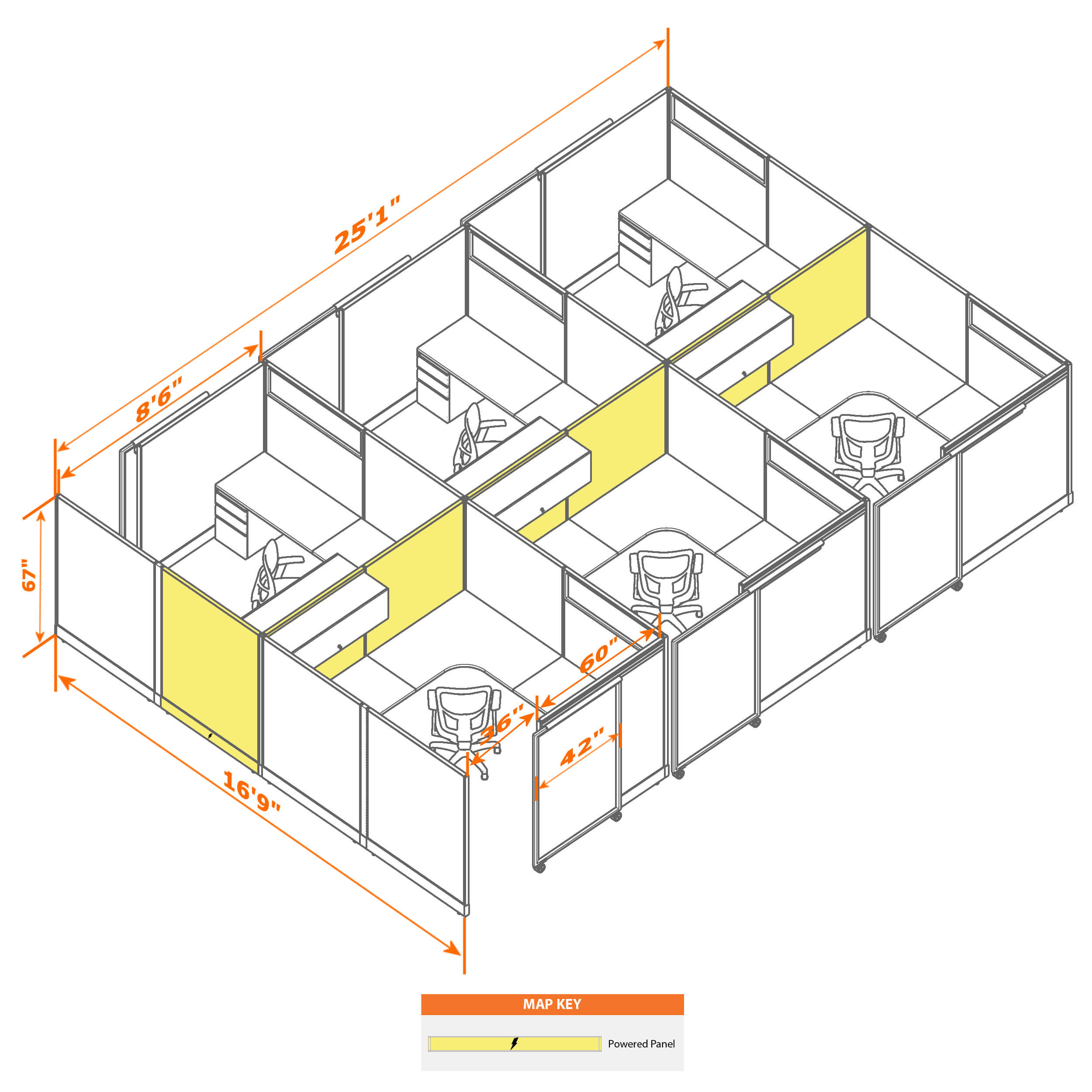 Cubicle with door 88 6c 1