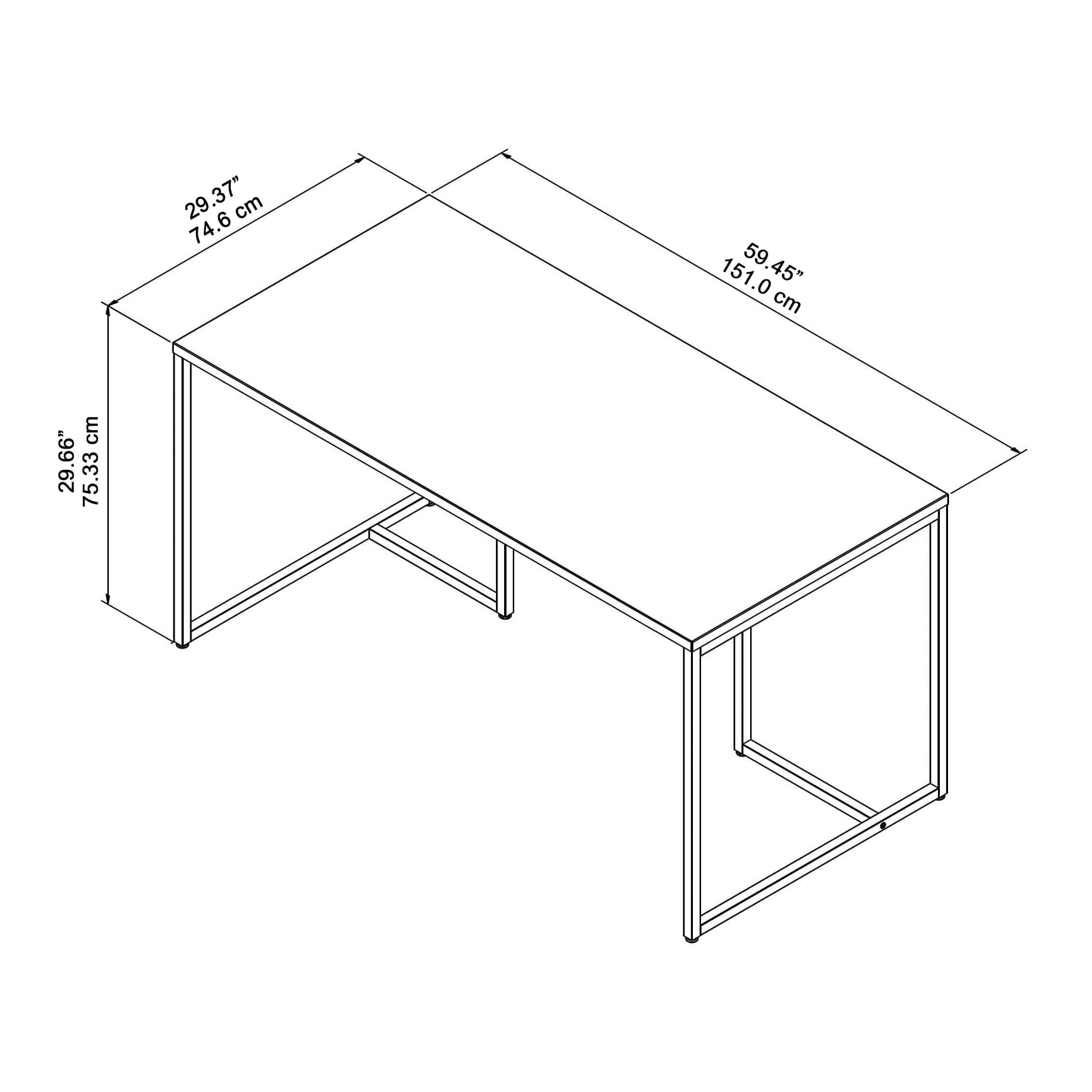 White office desk dimensions