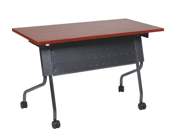 Folding training table 48x18 cherry titanium