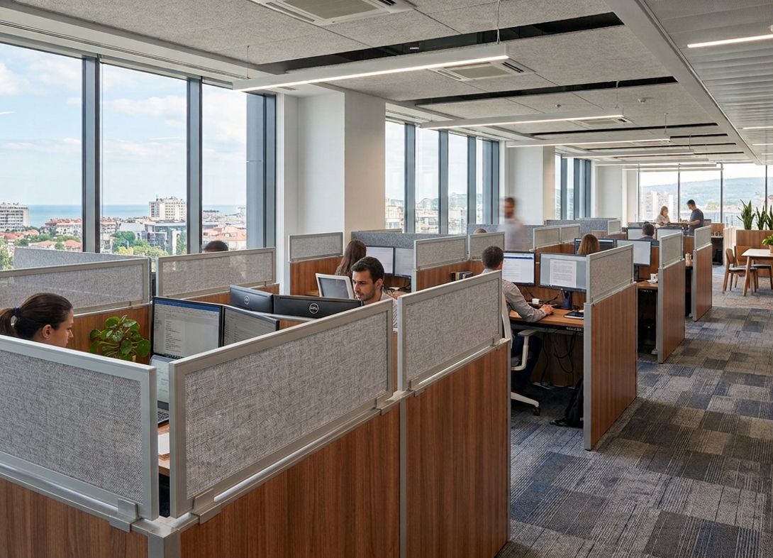 Framed acoustical fabric cubicle wall extender AA12H Framed acoustical fabric cubicle wall extender AA12H