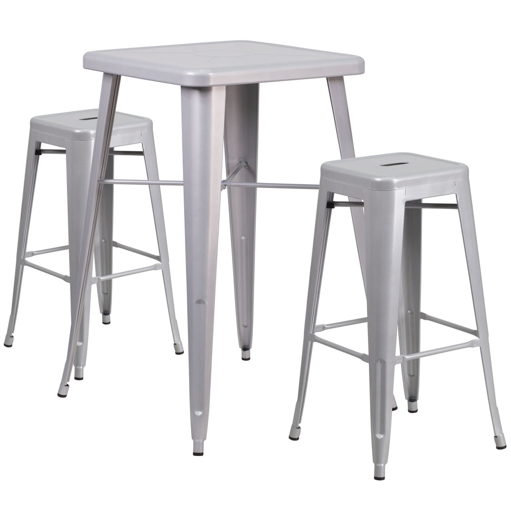 High top table set CUB CH 31330B 2 30SQ SIL GG FLA