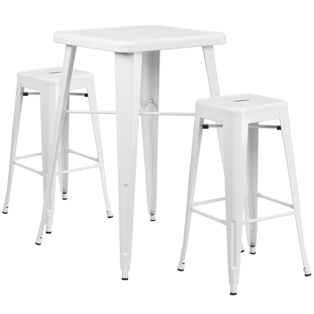 High top table set CUB CH 31330B 2 30SQ WH GG FLA