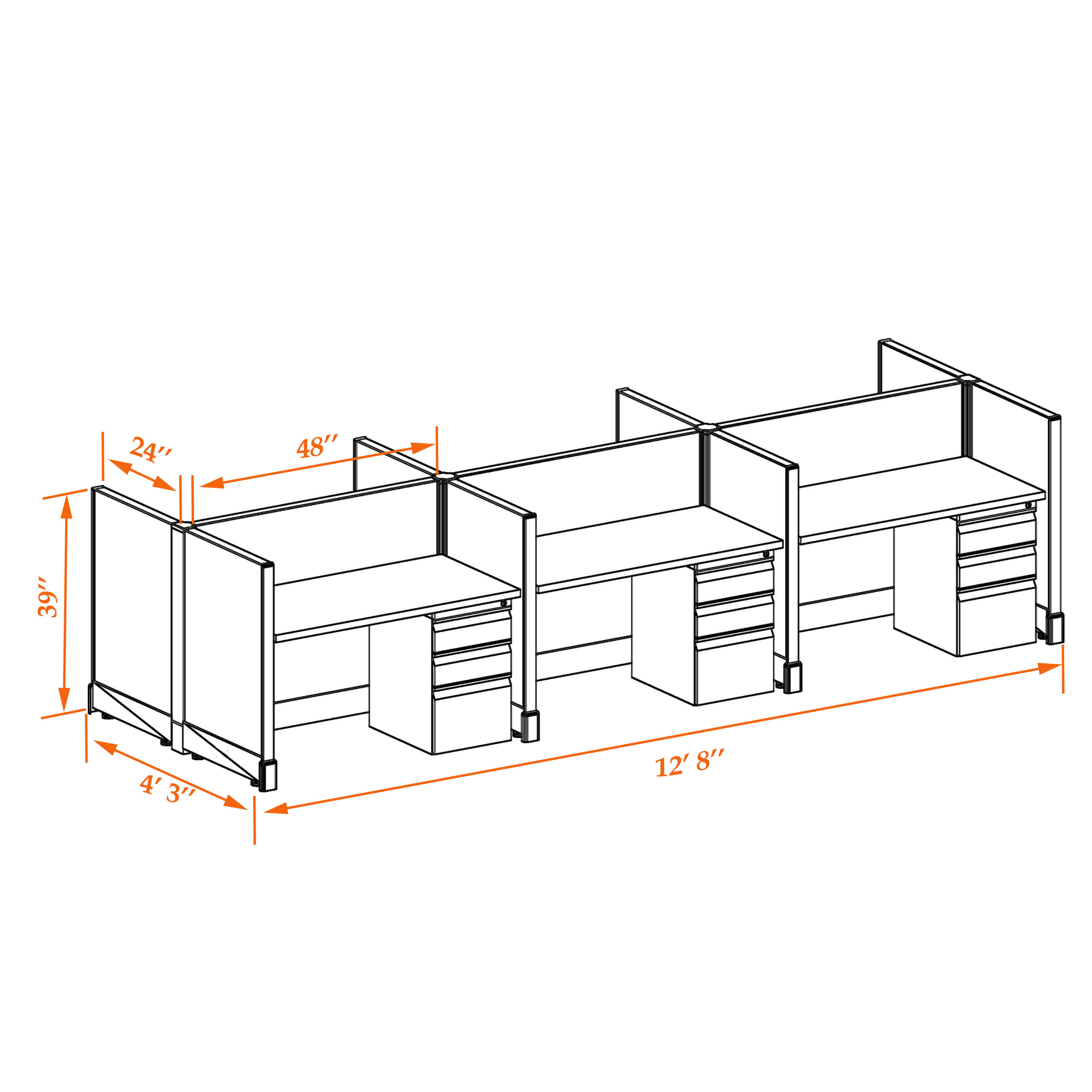 Hot desk CUB 4 39 24 WHT WH PSO 1