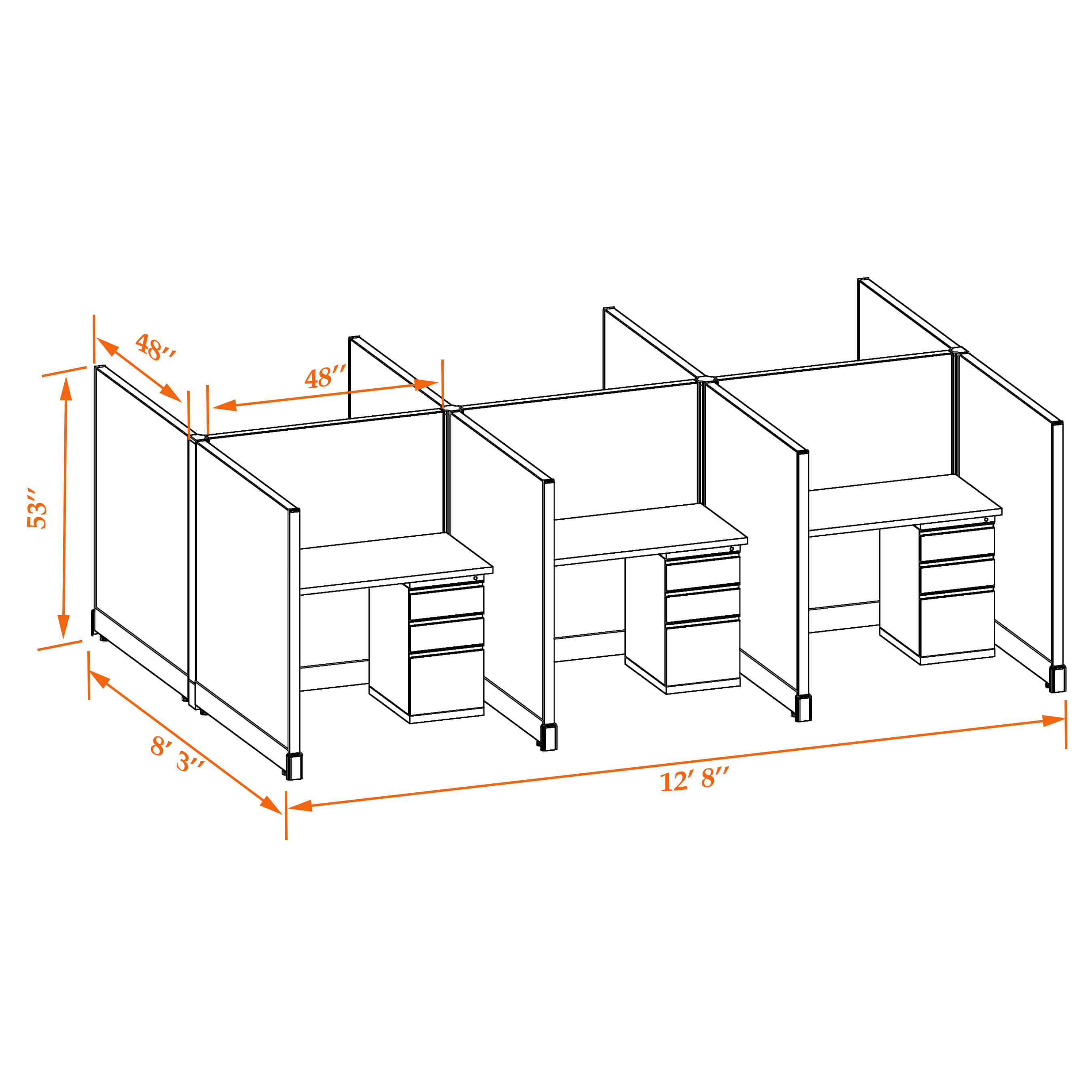 Hot desk CUB 6 53 44 WHT WH PSO