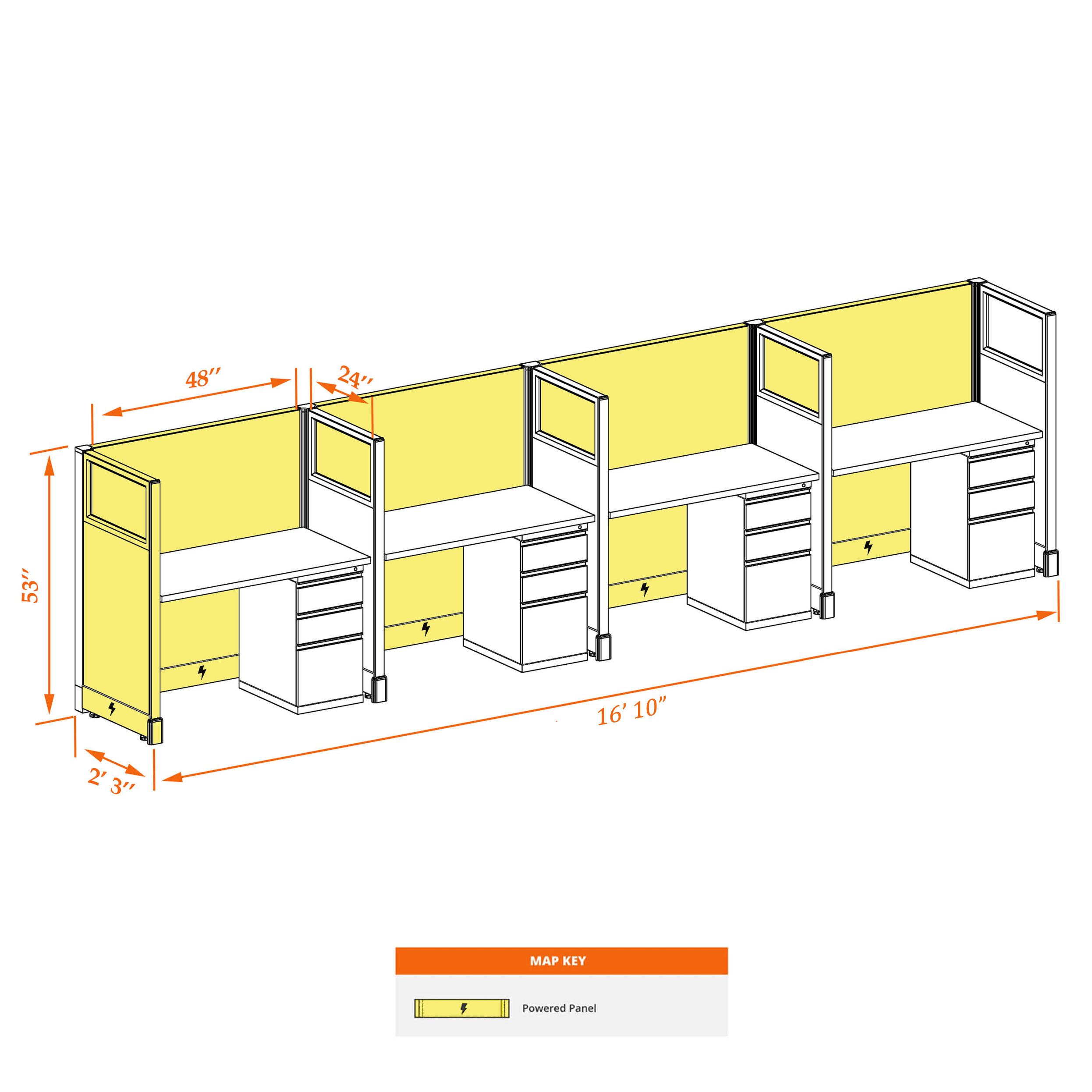 Cubicle workstations 53HGP 24 4PI 1