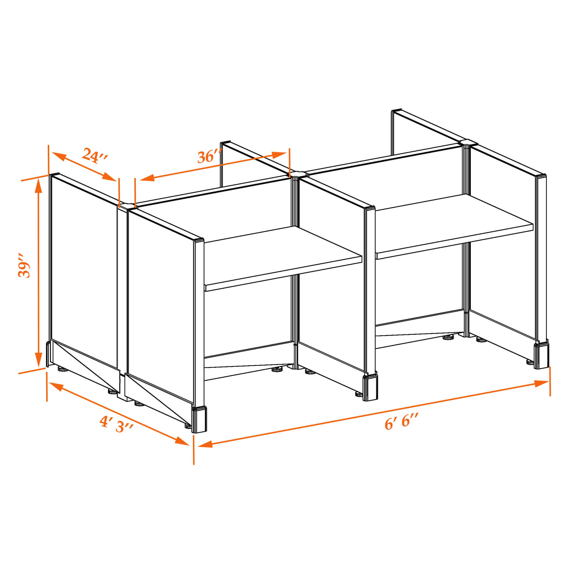 Hot desk CUB 4C 39 23 WHT WH PSO