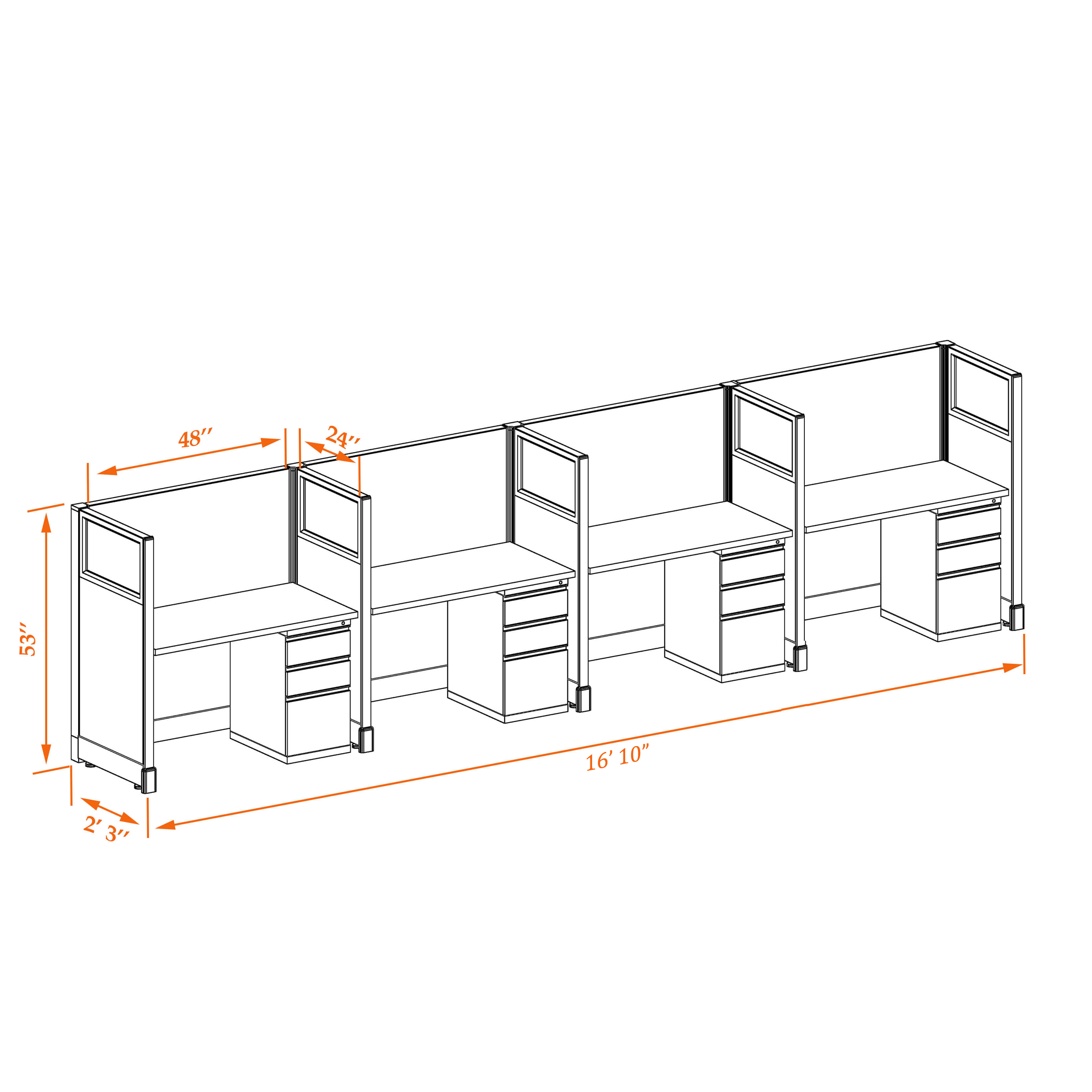 Hoteling workstations 53HGU 24 4PI