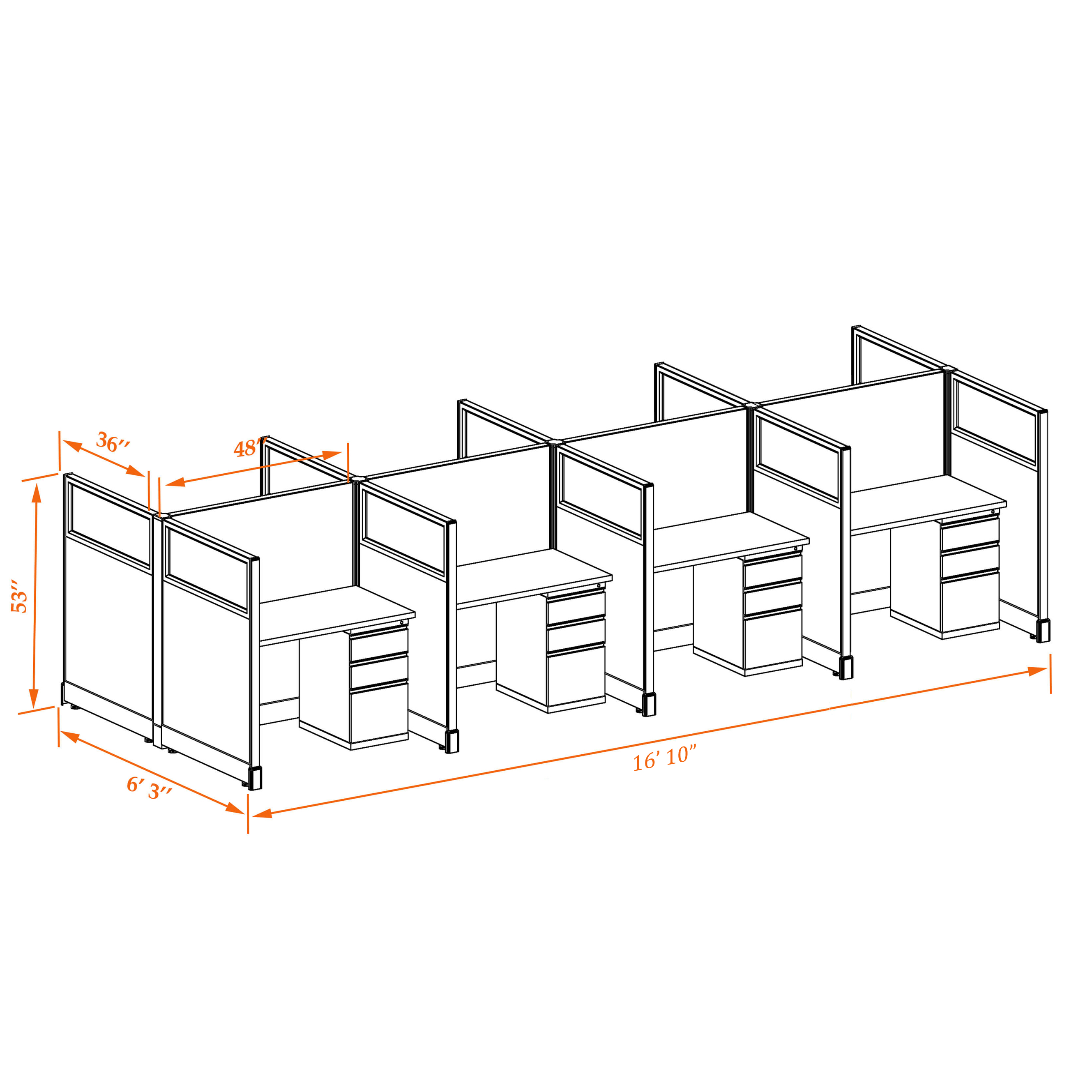 Hoteling workstations 53HGU 34 8PC