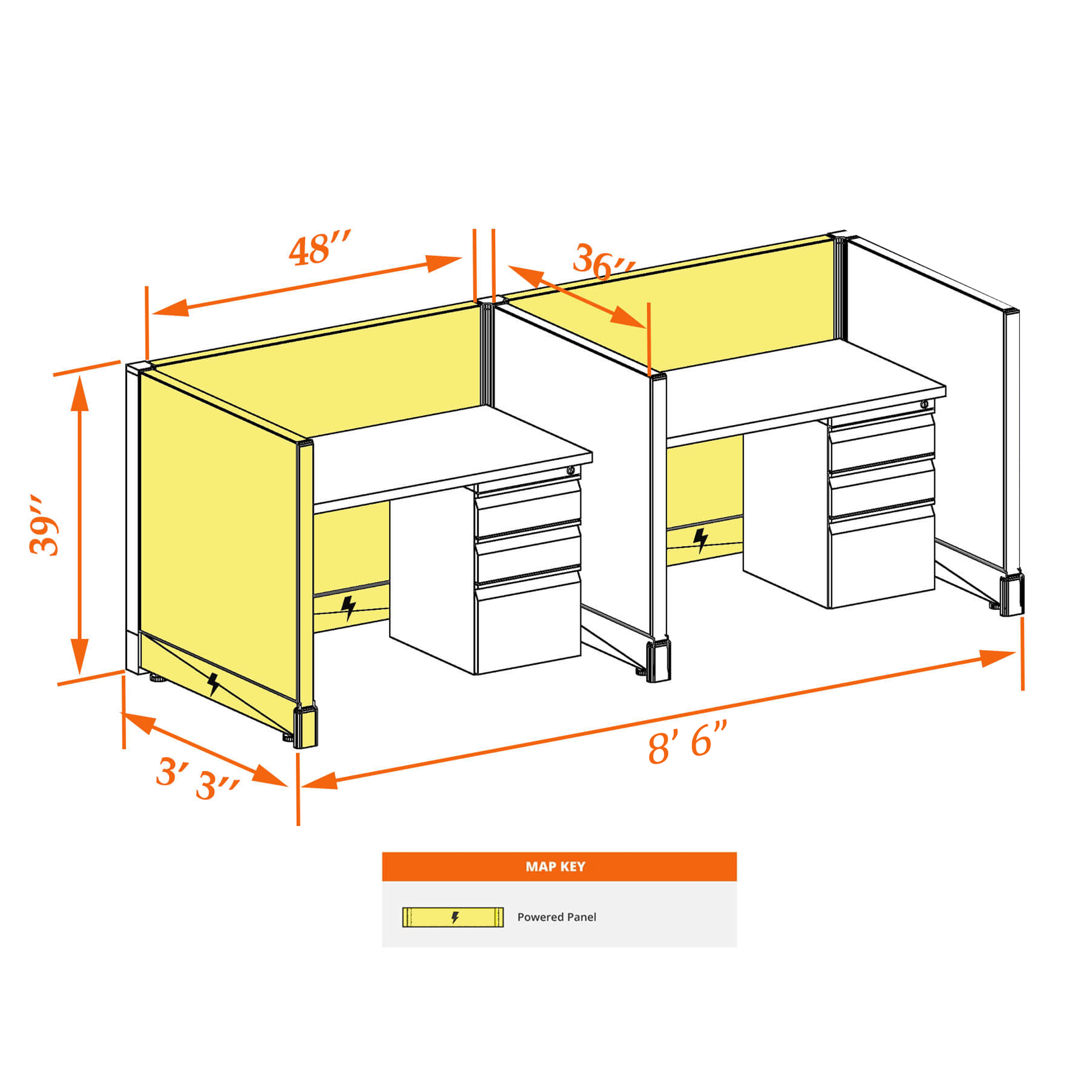 Small cubicles 39HP 34 2PI