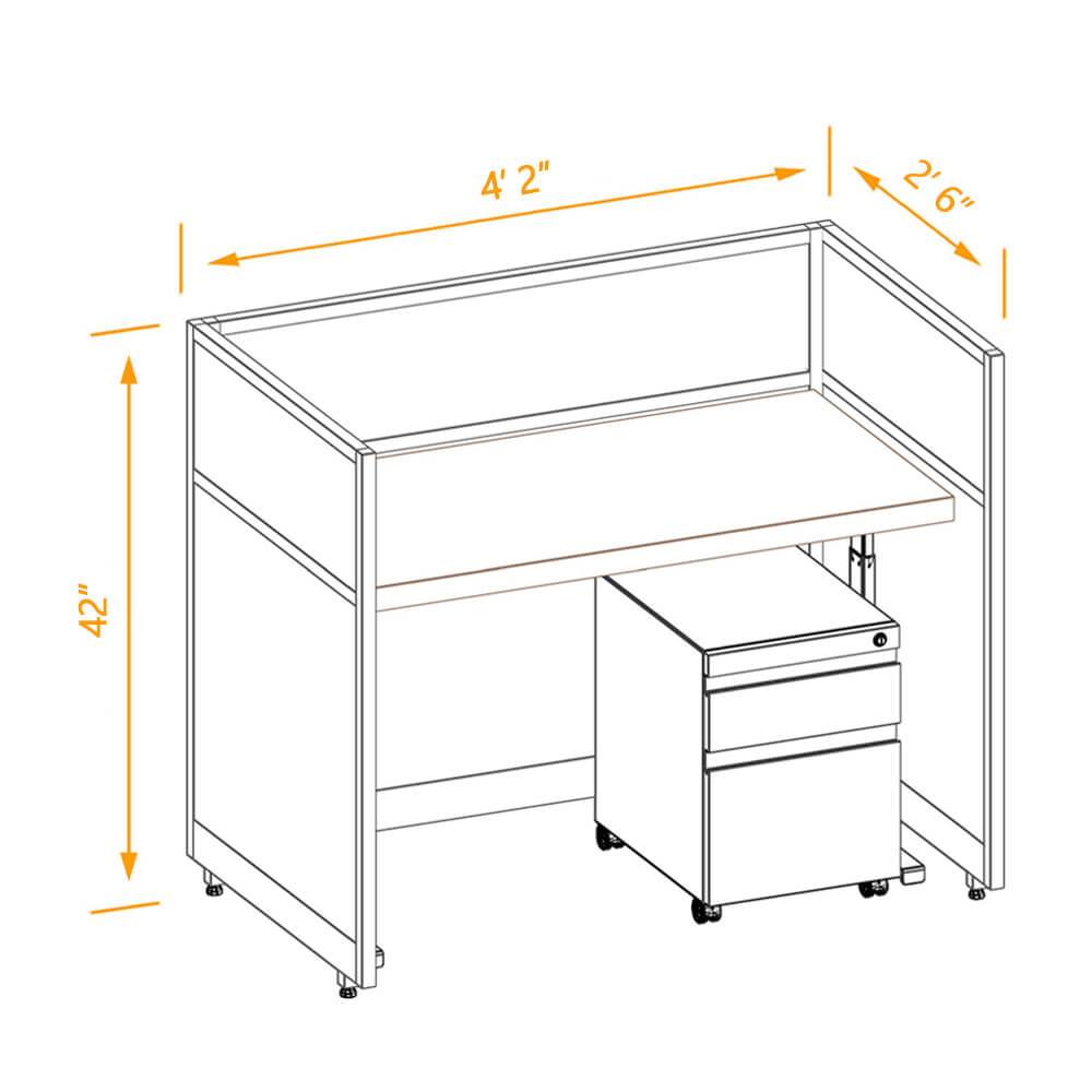 Industrial office design 2x4x42 sit and stand dimensions