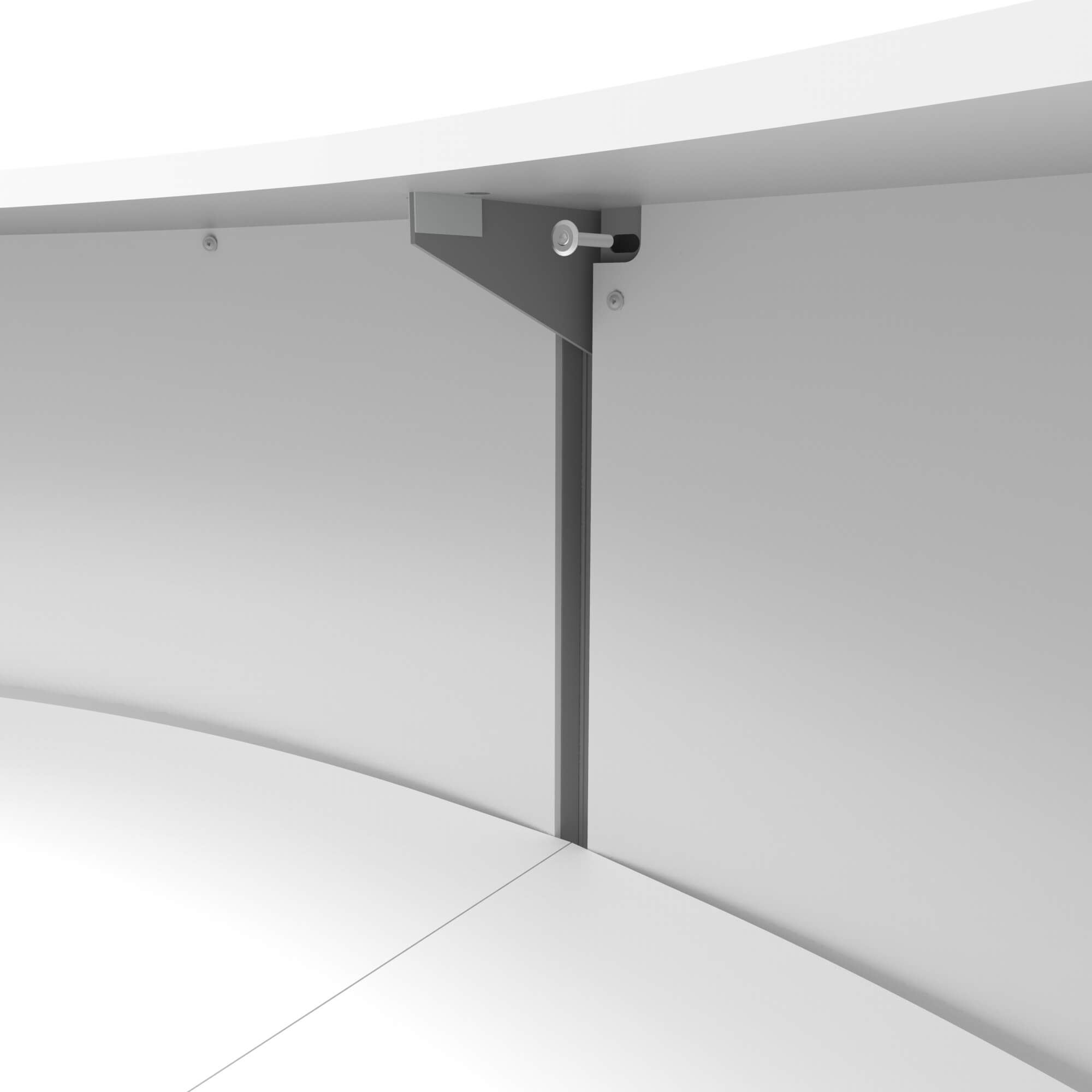 Li1 elegant modern reception desk inside assembly view 1