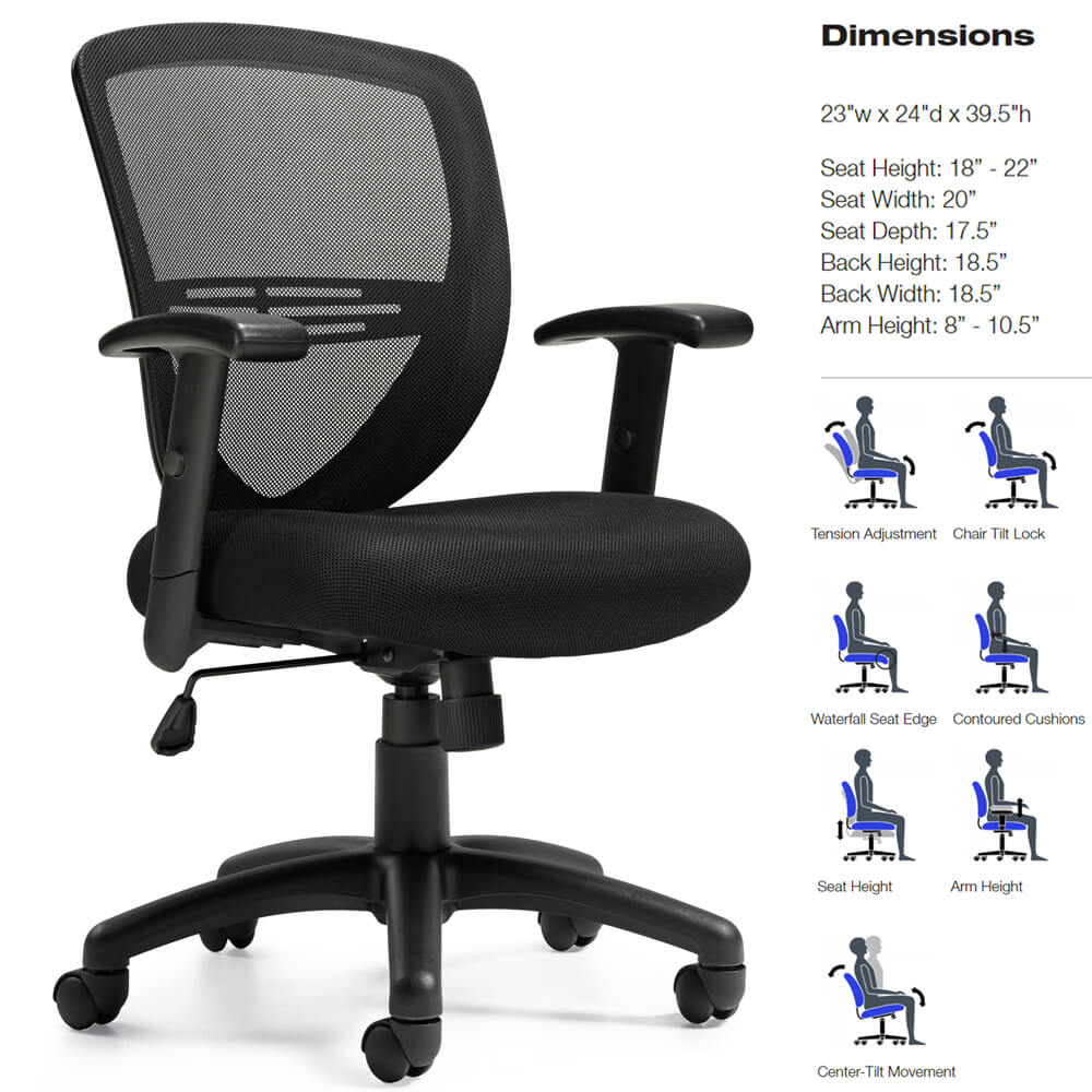 Fully systemized office series task chair