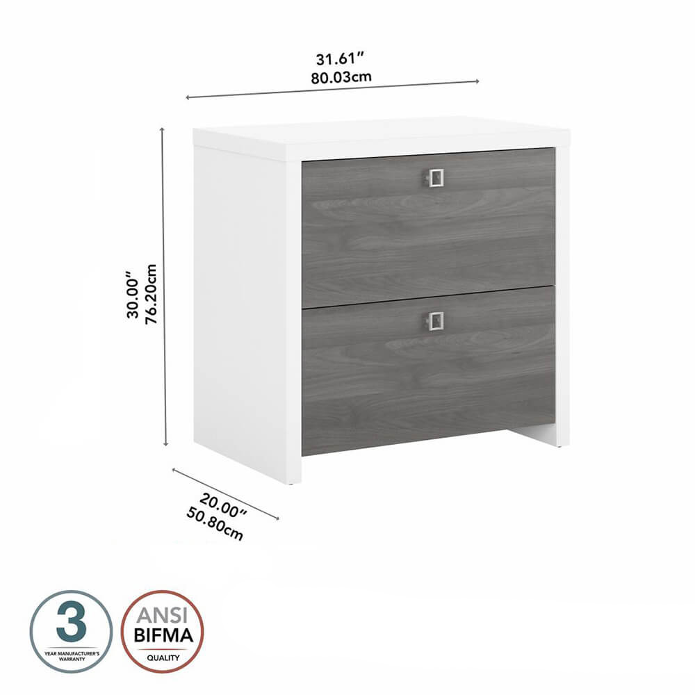 Clarity lateral file cabinet white dimension