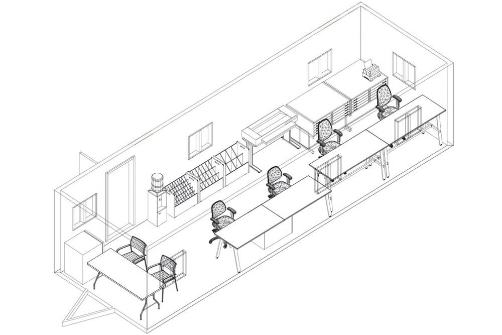 Engineering trailer 3d drawing