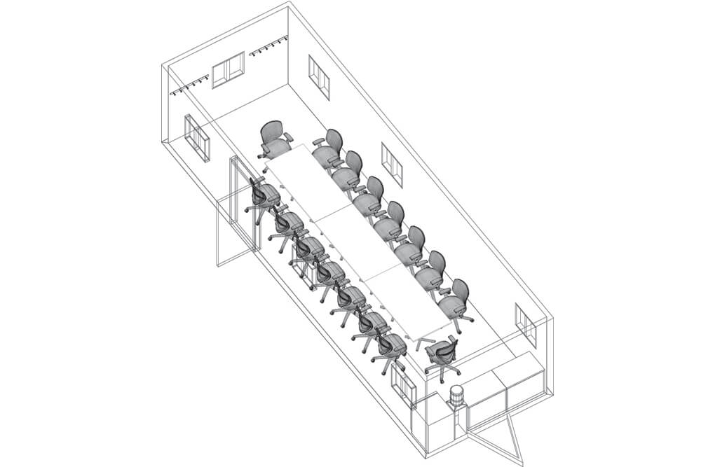 Mobile conference room 3d drawing