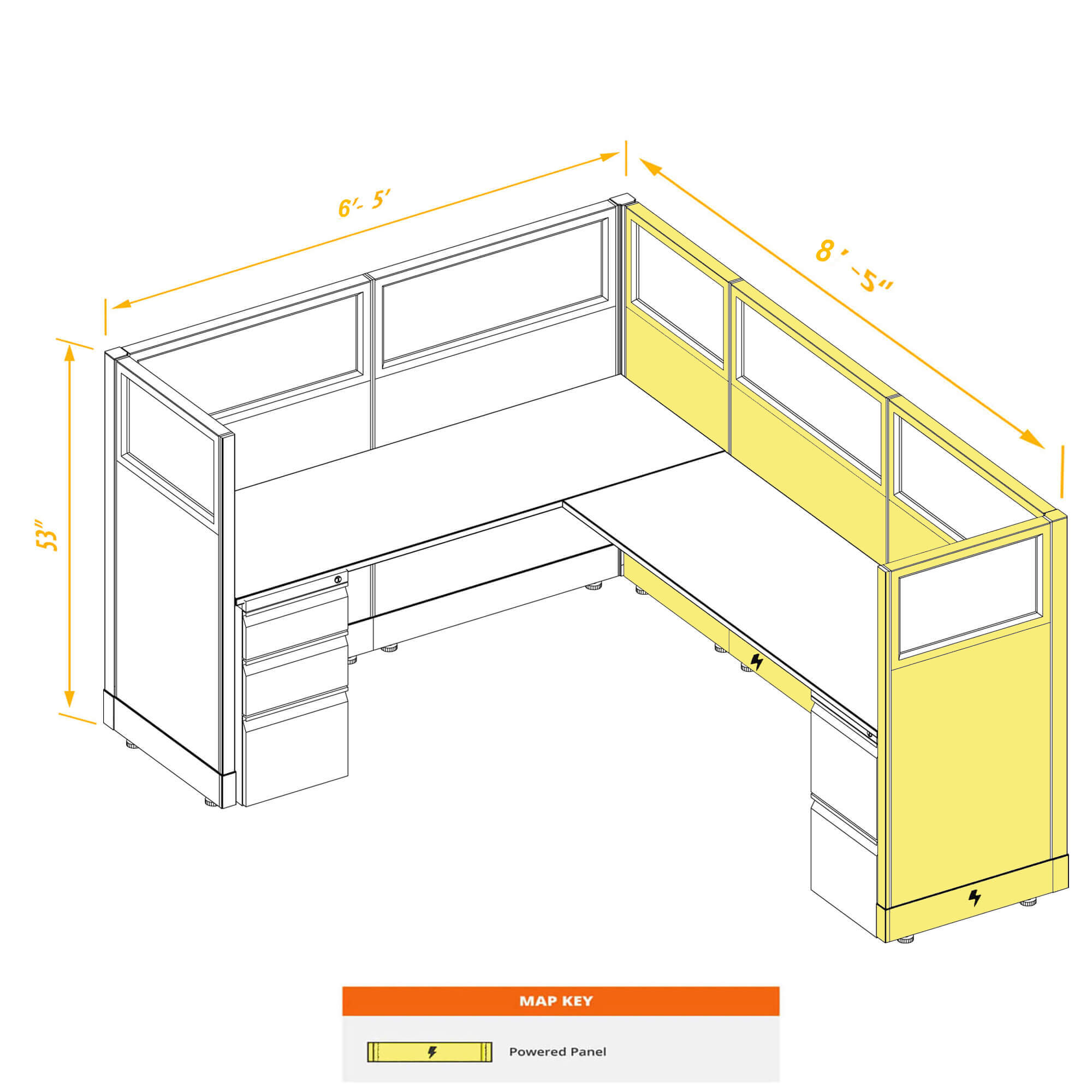 Office workstations CUB 1 53 68 G A P PSO