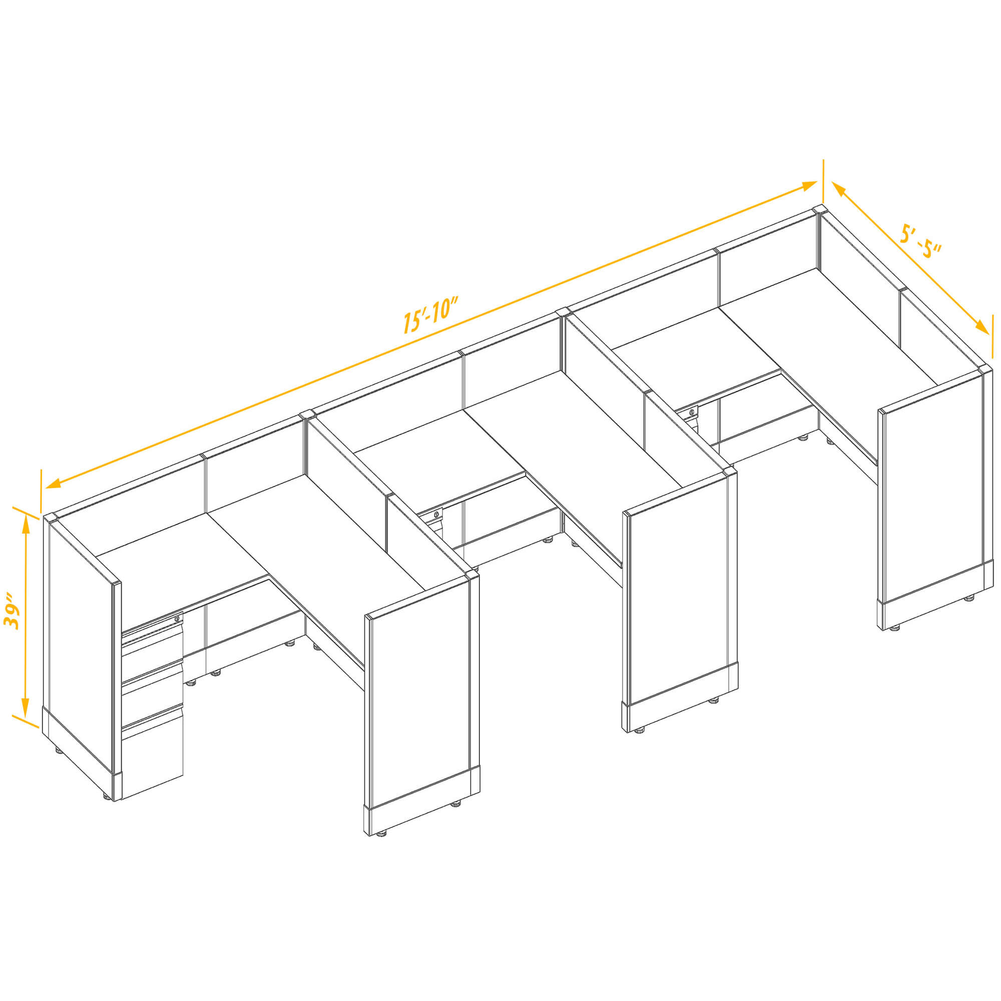 Office workstations CUB 3 39 55 PSO