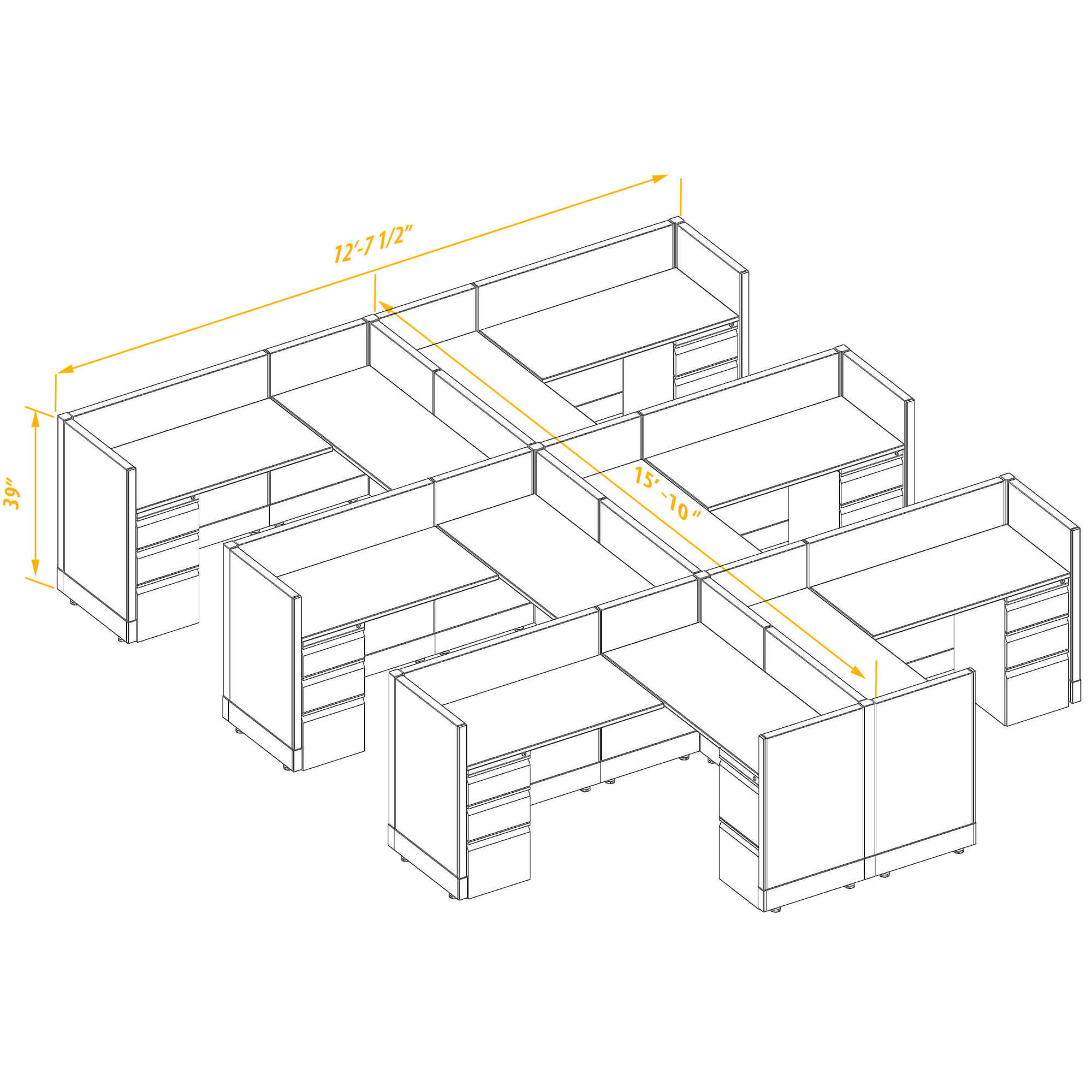 Office workstations CUB 6 39 56 PSO