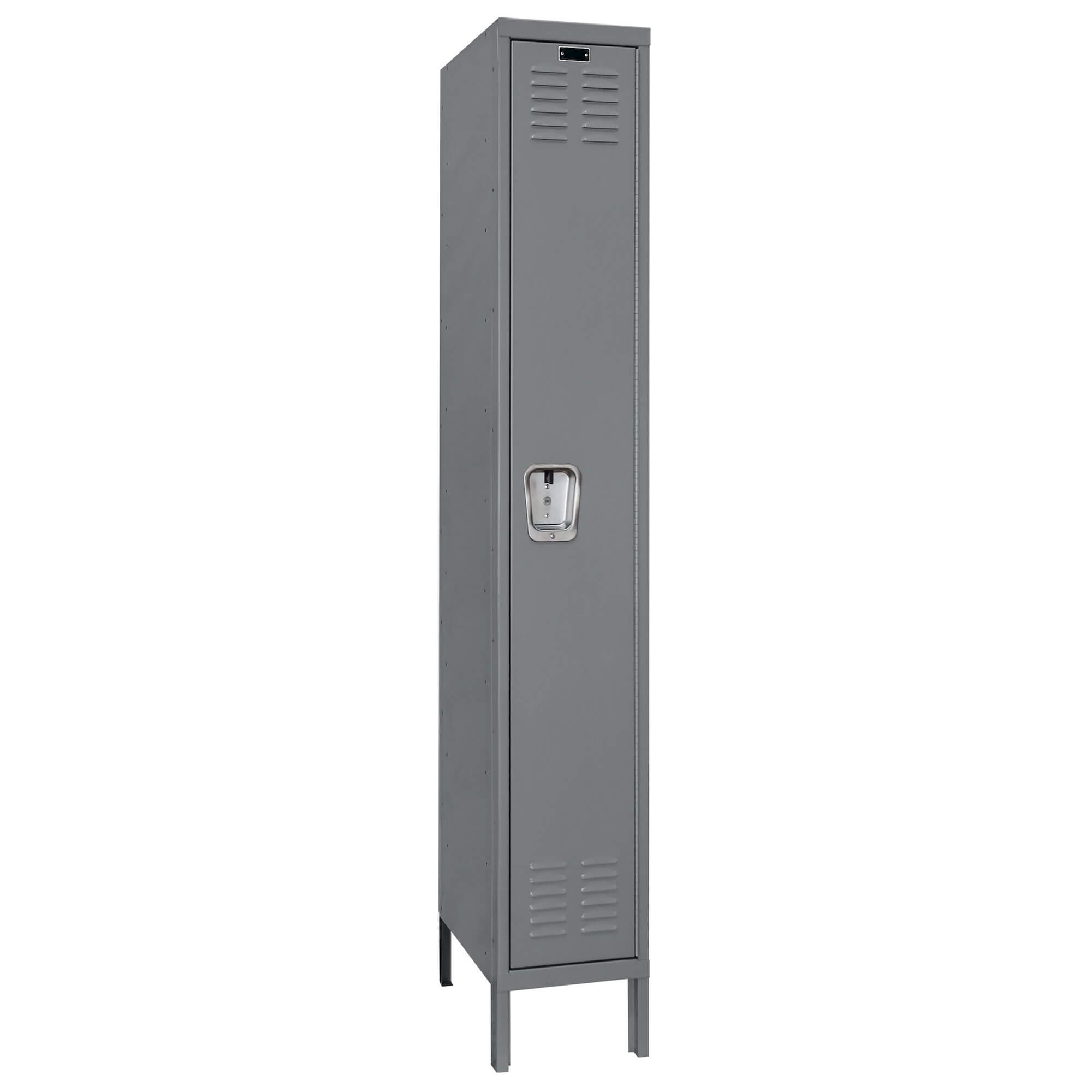 Employee lockers metal lockers wardrobe lockers 1w 1t dark gray left angle view