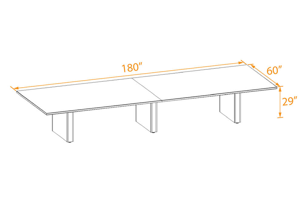 Meeting conference table 15x5 3d dimensions