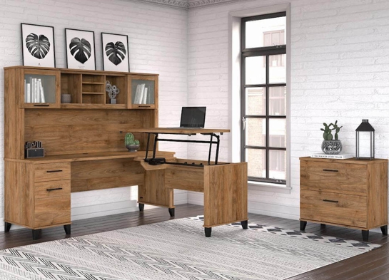 Sit and stand desk sit and stand corner desk standing desk with storage fresh walnut space view