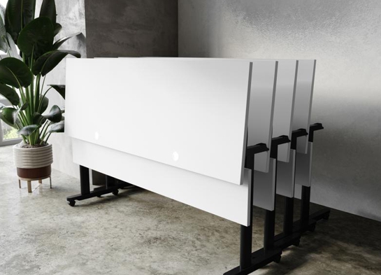 Training table with t leg 6x2 gray black 2
