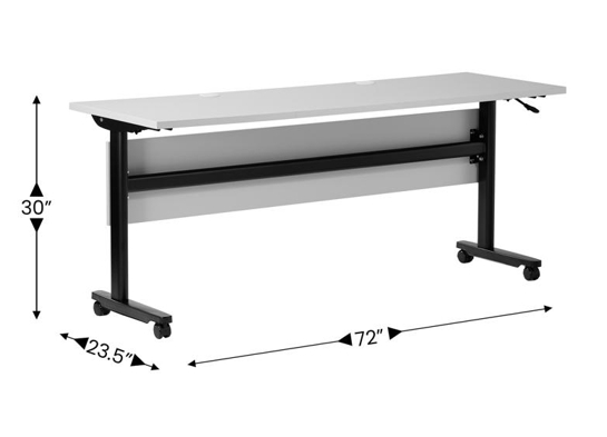 Training table with t leg 6x2 gray black 6