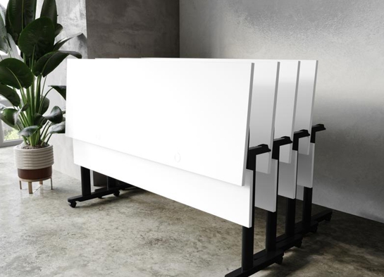 Training table with t leg 6x2 white black 2 Training table with t leg 6x2 white black 2