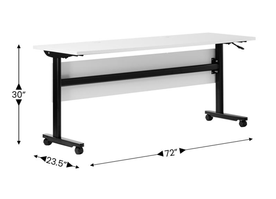 Training table with t leg 6x2 white black 6 Training table with t leg 6x2 white black 6