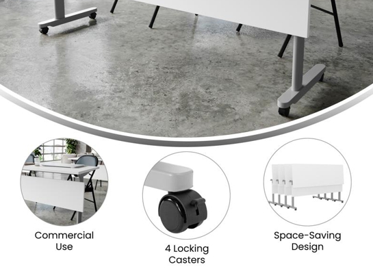 Training table with t leg 6x2 white gray 17 Training table with t leg 6x2 white gray 17
