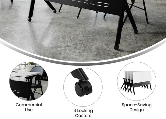Training table with x leg 5x2 white black 17 Training table with x leg 5x2 white black 17