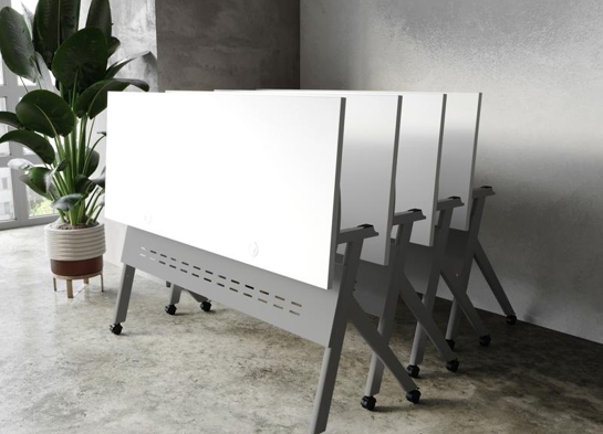 Training table with x leg 5x2 white gray 2 Training table with x leg 5x2 white gray 2