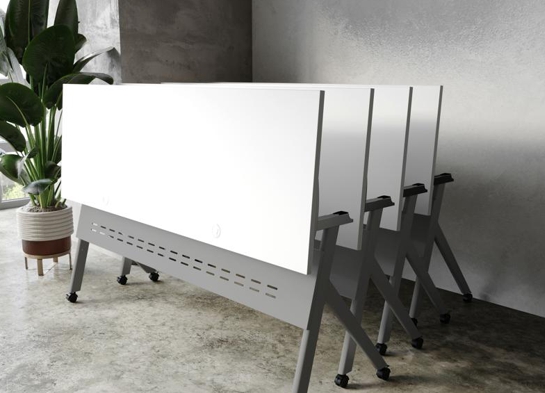 Training table with x leg 6x2 white gray 2 Training table with x leg 6x2 white gray 2