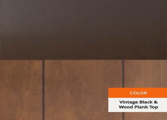 Vintage black with wood plank top finishing 1