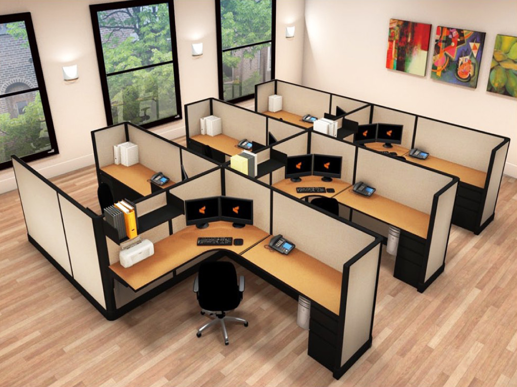 6x8 Cubicle Layout - 6 Pack Cluster