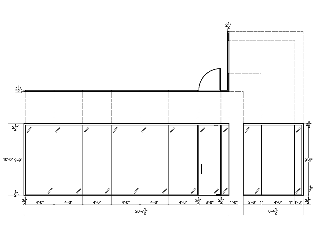 Glass Wall Systems from Concord - 2D schematic